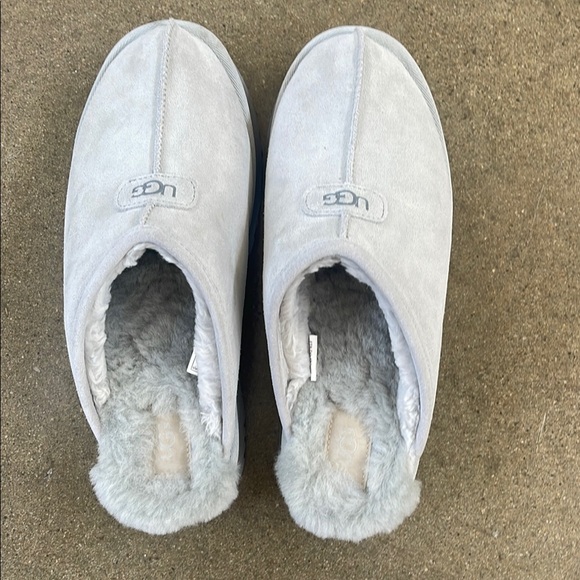 PLATFORM UGG Gray Suede Slippers - Picture 4 of 6